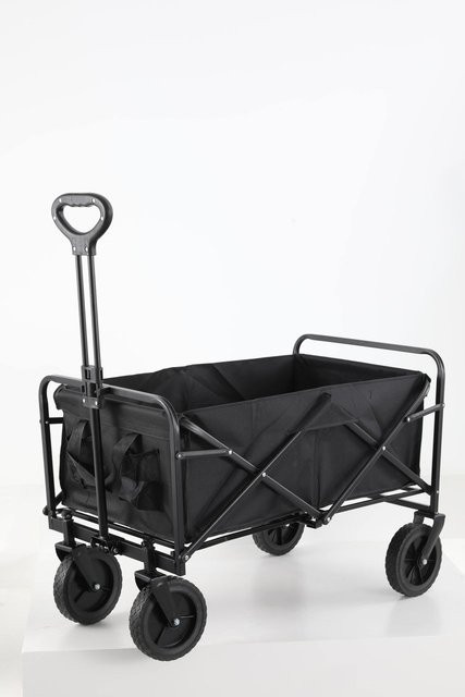 Bollerwagen in Schwarz, B/T/H: 90 x 54 x 98 cm - Bild 1