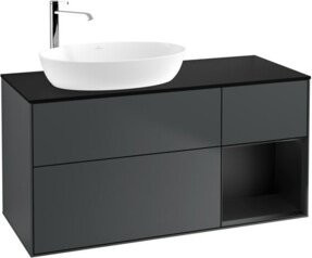 V&B Waschtischunterschrank Finion in Schwarz lackiert, Breite: 120 cm, Tiefe: 50,1 cm, Höhe: 50,1 cm - Bild 1