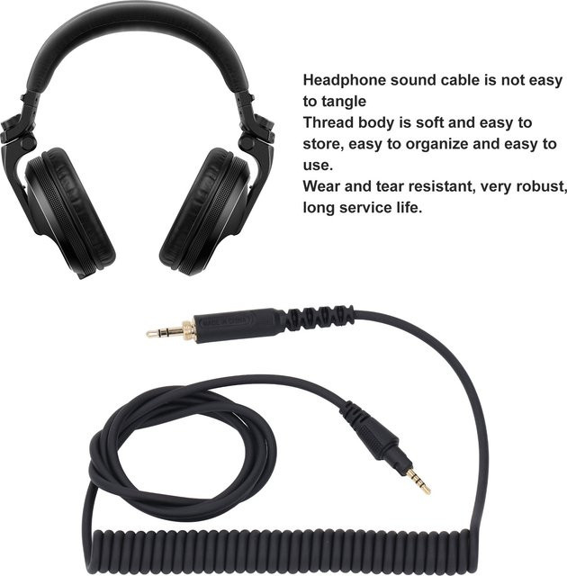 Pioneer Kopfhörerkabel in Schwarz für DJ HDJ CUE 1 HDJ CUE 1BT HDJ X5 HDJ X7 HDJ 7 - Bild 1