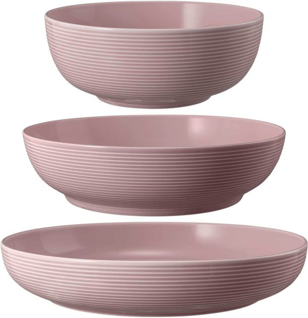 Seltmann Weiden Foodbowl Beat Color Glaze Set 3-teilig Altrosa aus Porzellan, Durchmesser: 20 cm, 25 cm, 28 cm - Bild 1