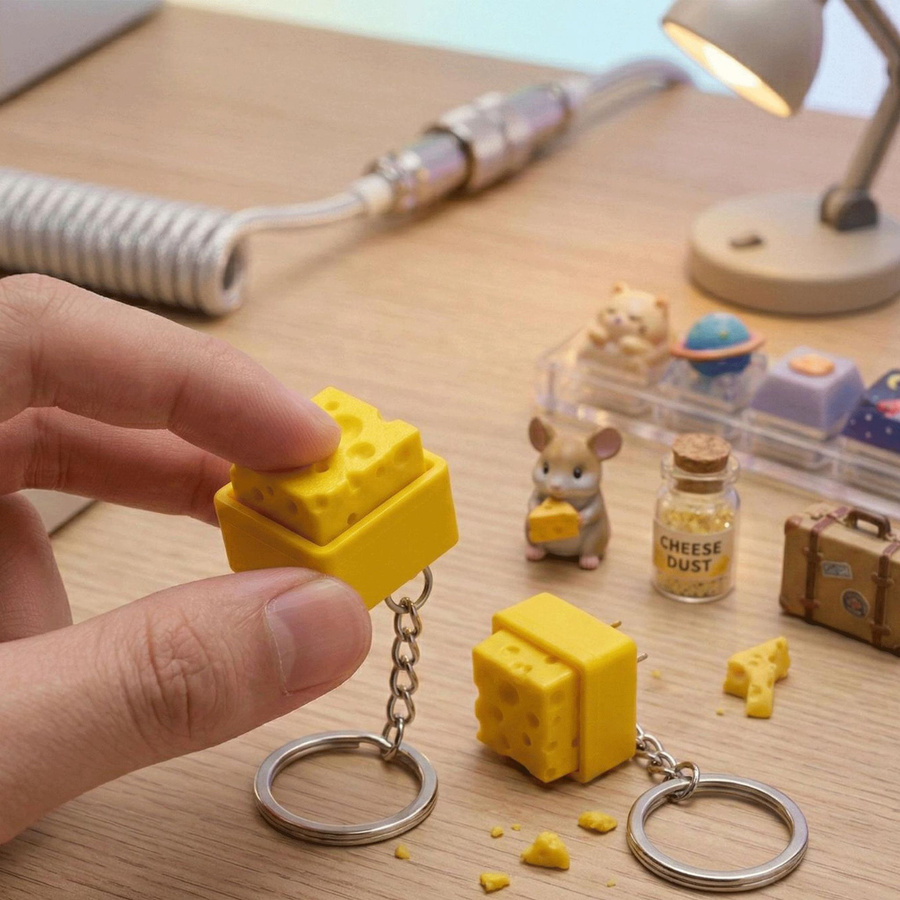 Linyi toy Fidget Schlüsselanhänger Käse Tastatur - Bild 5