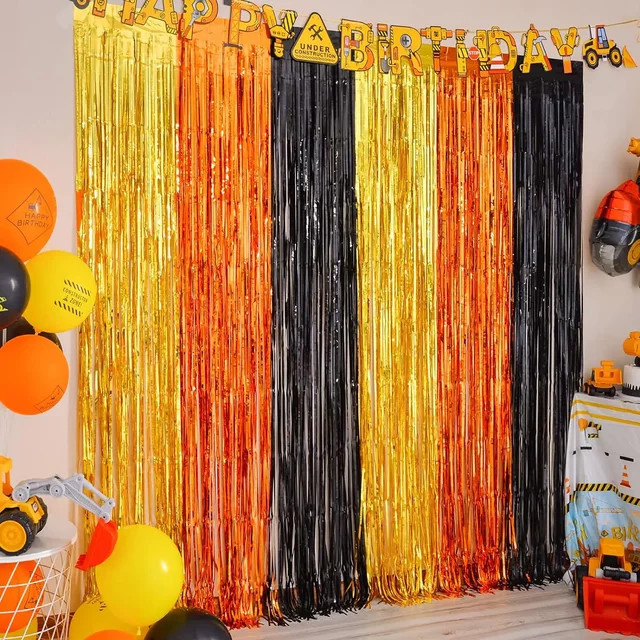 6er-Set Goldene Folien-Fransenvorhänge von youyouhuan für Party-Dekorationen, Höhe: 200 cm - Bild 1