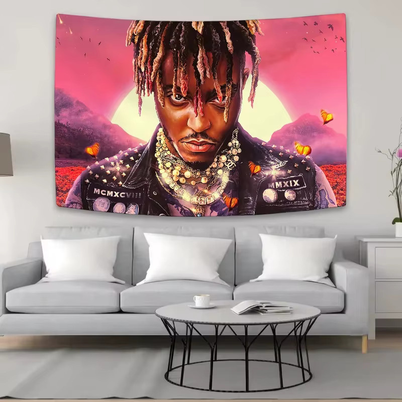 VIKAMA Juice WRLD Wandteppich Musik-Kunst Wandbehang Multicolour B: 70 cm, H: 50 cm - Bild 2