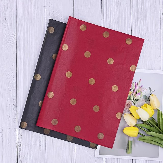 10er Set Geschenkpapier mit Goldpunkten für Blumensträuße in Weiß und Rot - Bild 1