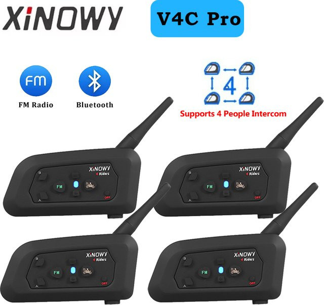 XINOWY V4C Vollduplex-Headset für Fußballtrainer und Schiedsrichter mit Geräuschunterdrückung und 850mAh Akku in Schwarz - Bild 1