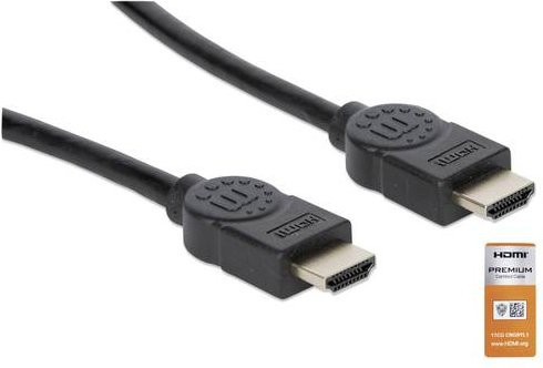 Manhattan HDMI Anschlusskabel 4K UHD mit Audio Return Channel in Schwarz, Länge: 1,00 m - Bild 1