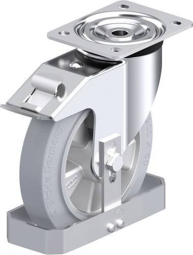 Blickle L-ALEV 200K-FI-SG-FS Stahlblech-Lenkrolle in Silber, Rad-Durchmesser: 20 cm, Tragfähigkeit: 400 kg - Bild 1