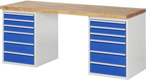 Rau Werkbank 7515A3 mit 12 Schubladen, Multicolor, B/T/H: 200 x 70 x 89 cm - Bild 1
