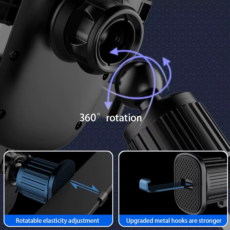 SEAMETAL Universal-Kugelkopf-Auto-Handyhalterung mit Haken für Lüftungsschlitze, Schwarz - Bild 3