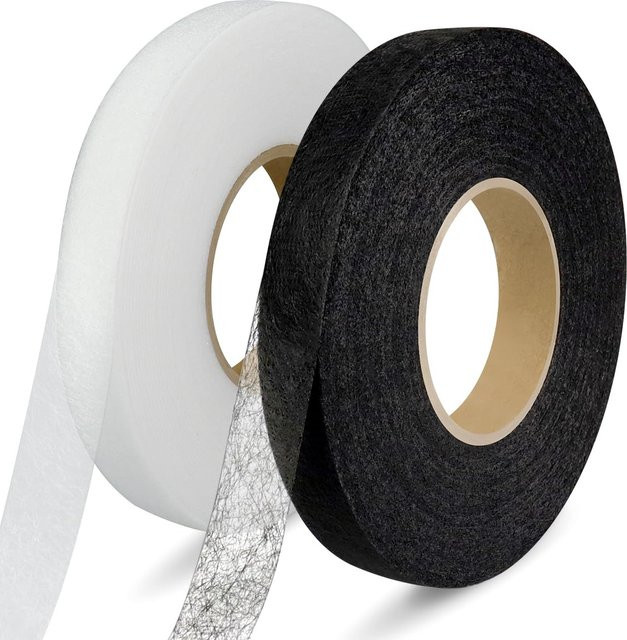 Aleekit Saumband zum Aufbügeln, 25 m, doppelseitiges Vlies-Einlage-Saumband, selbstklebend für DIY-Nähen, Stoff und Kleidung, Schwarz oder Weiß - Bild 1