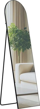 DELUKE Standspiegel MALAGA Ganzkörperspiegel freistehend aus Metall in Schwarz-matt, B: 40 cm, T: 3 cm, H: 140 cm