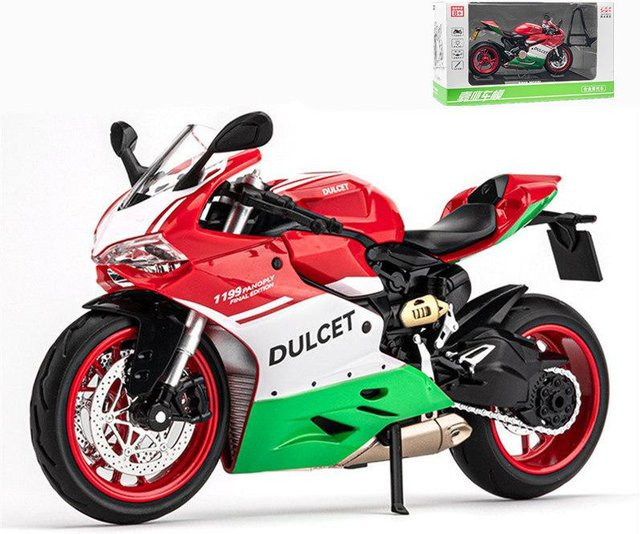 Linyi toy car Panigale Rennmotorrad Modell, 1:12, Metall, mit Sound und Licht, ab 4 Jahren - Bild 1