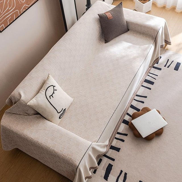 Chenille-Sofahandtuch im nordischen Design als universeller Sofabezug, B/B: 180 x 130 cm - Bild 1