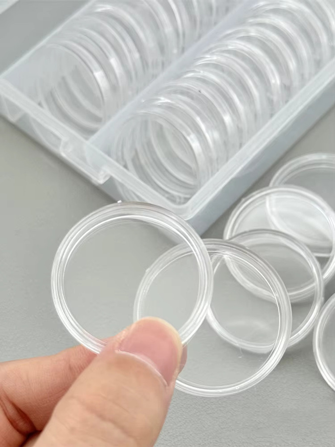 100 Stück Münzkapseln aus Kunststoff in Transparent, runde Aufbewahrungskapseln für Münzen mit 27 mm Durchmesser - Bild 7
