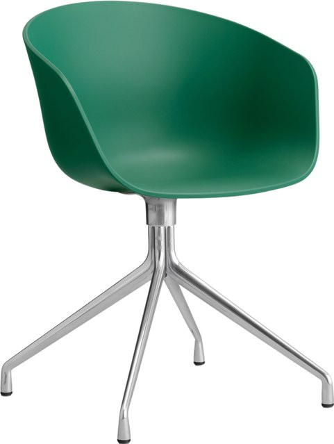HAY About A Chair AAC 20 Drehstuhl mit Armlehnen in Grün aus Kunststoff und Aluminium - Bild 1