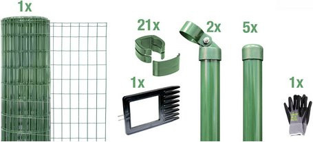 Gust. Alberts GmbH & Co. KG Maschendrahtzaun Fix-Clip Pro zum Einbetonieren, Farbe: Grün, Breite: 1000 cm - Bild 1