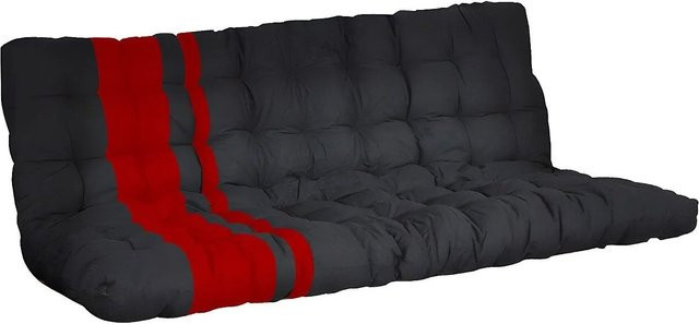 Vente-unique Modulo Futon Matratze für Schlafsofas Schwarz Rot B: 190 cm, T: 135 cm, H: 10 cm - Bild 1