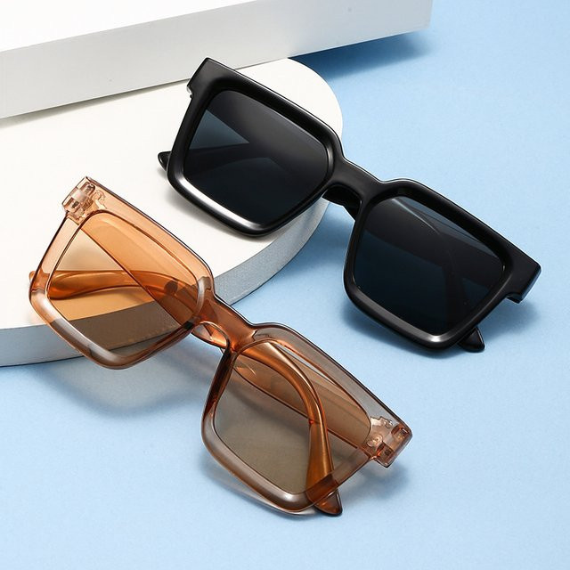 Sonnenbrille, quadratisch, Vollrand, Kunststoff, schwarz, Unisex - Bild 1