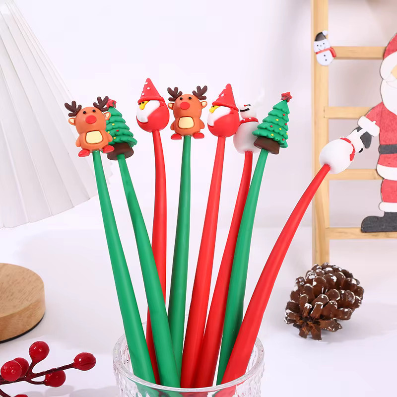 Ataozhekou Weihnachtliche Gelstifte für Kinder mit Elch und Schneemann Ornamenten in Mehrfarbig - Bild 2