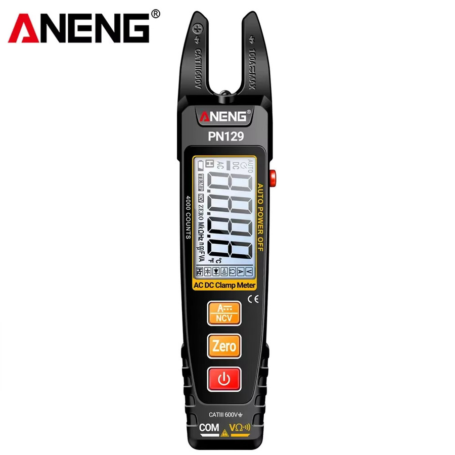 ANENG PN129 Zangenamperemeter Smart-Multimeter mit 4000 Anzeigen, berührungsloser AC/DC-Spannungsmessung bis 600V, Widerstandsmessung und NCV-Sensor-Detektion in Schwarz - Bild 6