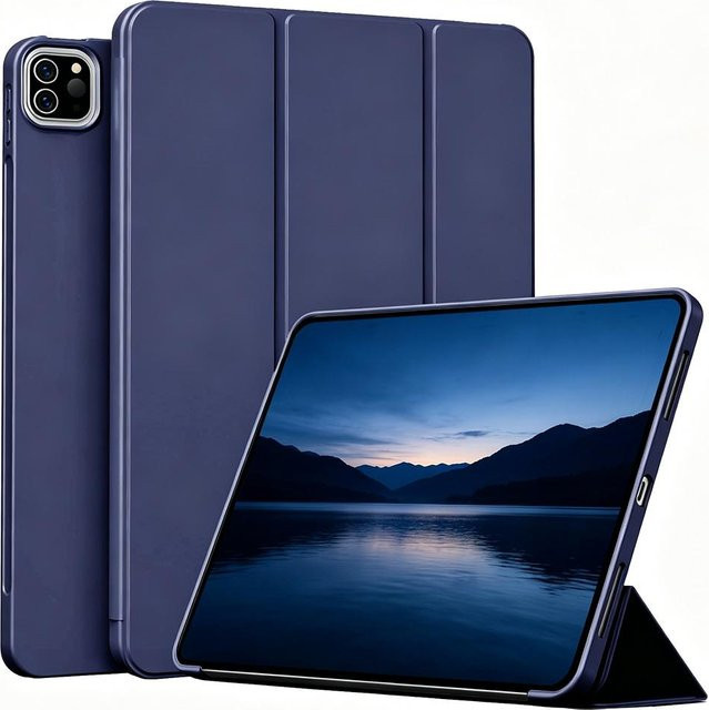 Apple Tablet-Hülle für iPad Pro 11 Zoll (M5 M4 / 6. und 5. Generation) mit Smart Cover, Ständer und Auto Wake/Sleep Funktion in Blau - Bild 1