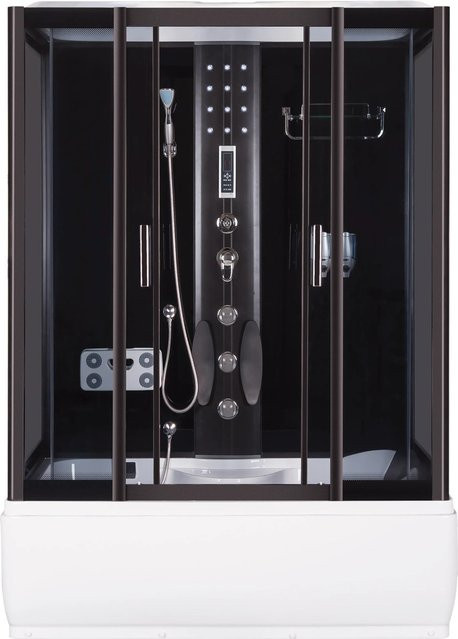 Kerra Hydromassagekabine XL mit Duschwanne in Schwarz und Transparent, B/T: 151 x 86 cm - Bild 1