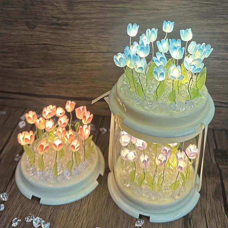 YJMP Super Lighting DIY Tulpenlampe als handgefertigtes Nachtlicht in Bunt für das Schlafzimmer - Bild 2