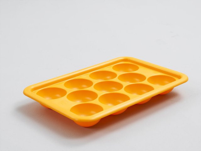 Scaritech Alveopizz Muffin-Backform Orange mit 11 Vertiefungen, 10er Packung - Bild 1