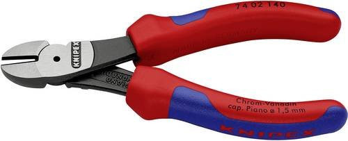 Knipex Kraft-Seitenschneider 74 02 140 mit Facette und Mehrkomponenten-Griff in Schwarz Atramentiert, Länge: 140 mm - Bild 1