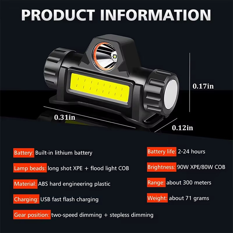KDULIT COB-LED-Scheinwerfer für den Außenbereich mit magnetischer Taschenlampe und Akku in Schwarz - Bild 6
