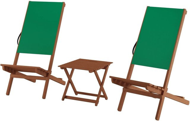 Erst-Holz Wikingerstuhl-Set mit Tisch, Doppelpack aus Buchenholz in Grün und Braun - Bild 1