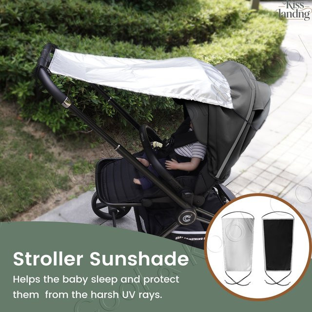 Kisslanding Universeller Kinderwagen-Sonnenschutz mit UV-Schutz in Silber - Bild 1