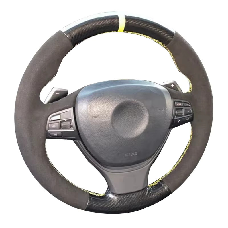GNUPME Lenkradbezug aus Wildleder Leder in Schwarz für BMW F10 520i 528i 730 Li 740 Li 750 Li Anti-Slip Auto Zubehör - Bild 2