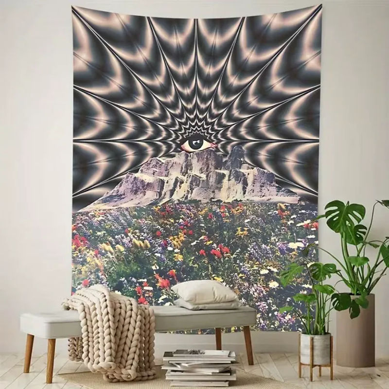 VIKAMA Wandteppich mit abstraktem Kunstdesign aus Stoff für deine Wanddekoration, B: 60 cm, H: 40 cm - Bild 2