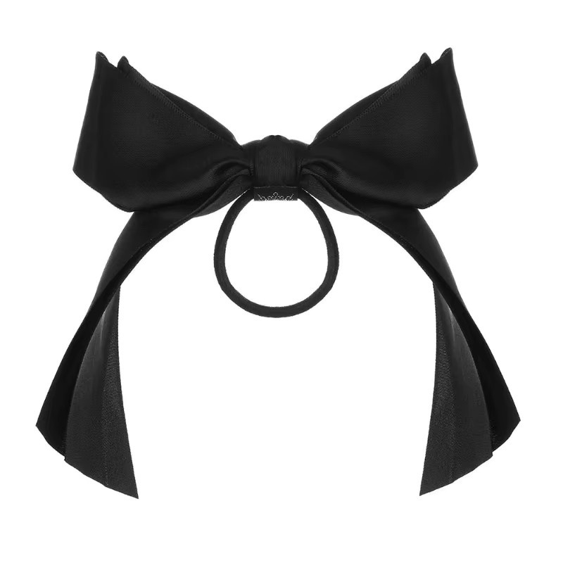 Haar-Accessoire Satin, doppellagige Schleife, elastisches Gummiband - Bild 2