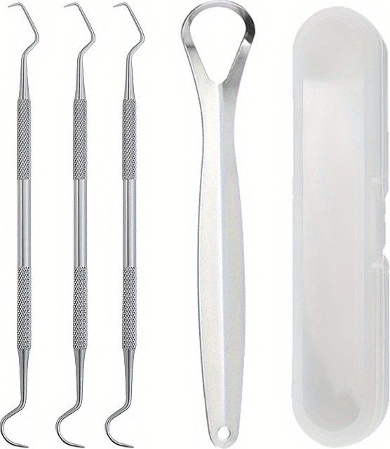 YJYIBEI Zahnpflegeset aus Edelstahl, 4-teilig, Unisex - Bild 1