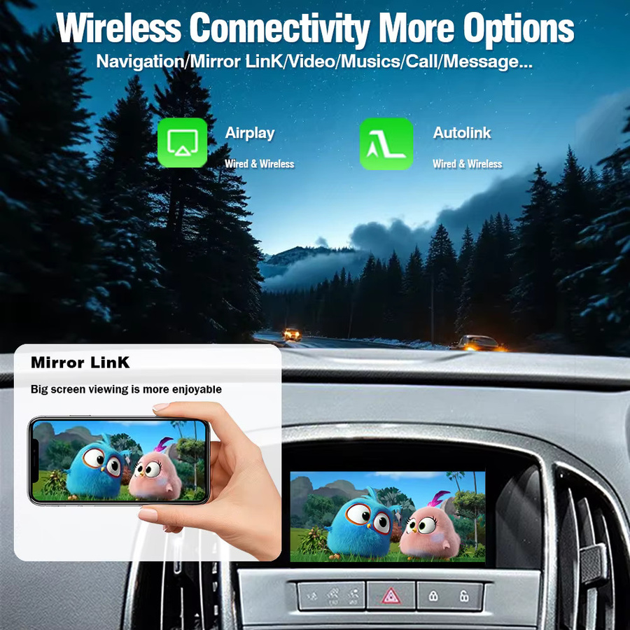 AUTOTOP Wireless CarPlay und Android Multimedia-Modul für Opel CD 500 600 NAVI 600 650 900 950 DVD 800, Schwarz, passend für 6- und 7-Zoll-Bildschirme - Bild 3