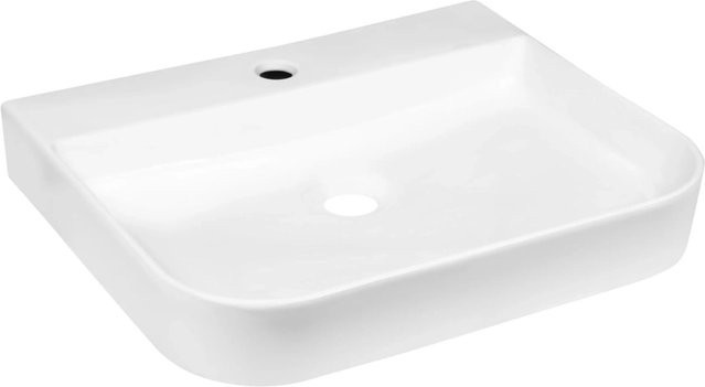 Kerra Aufsatzwaschbecken aus Keramik in Weiß Glänzend, rechteckig - Bild 1