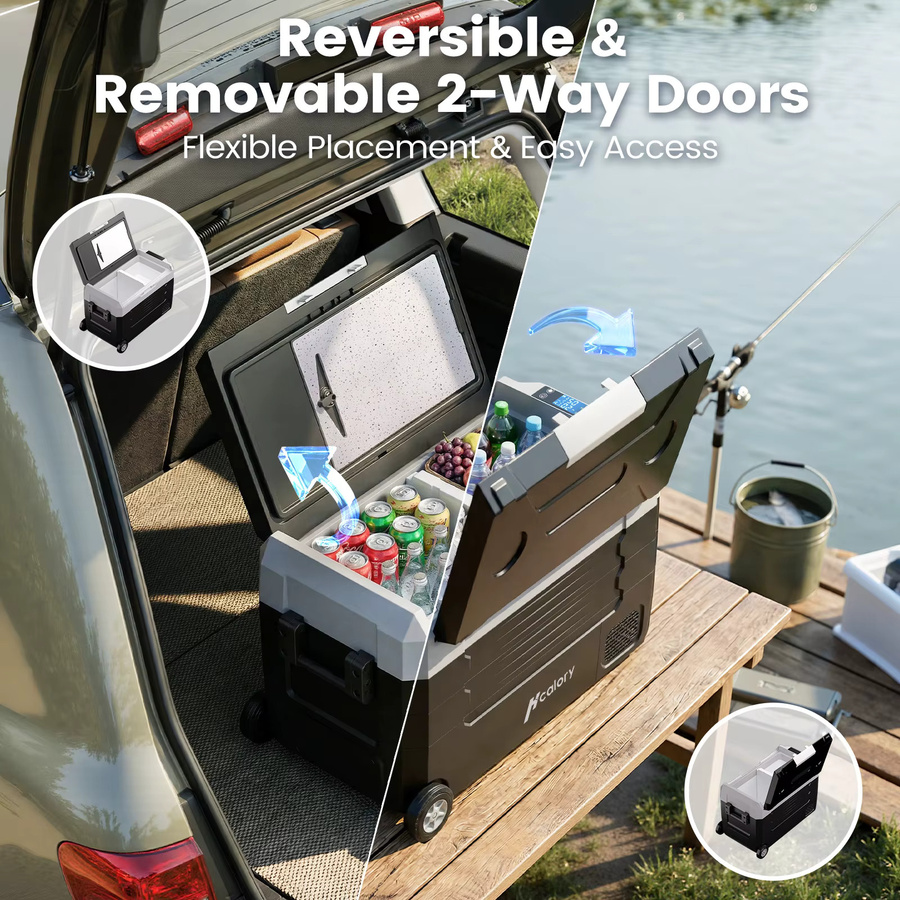 KROAK Dual-Zone Auto-Kühlschrank Kompressor-Kühlbox Tragbarer Gefrierschrank für Camping und Reisen 12V/24V DC 100-240V AC - Bild 6