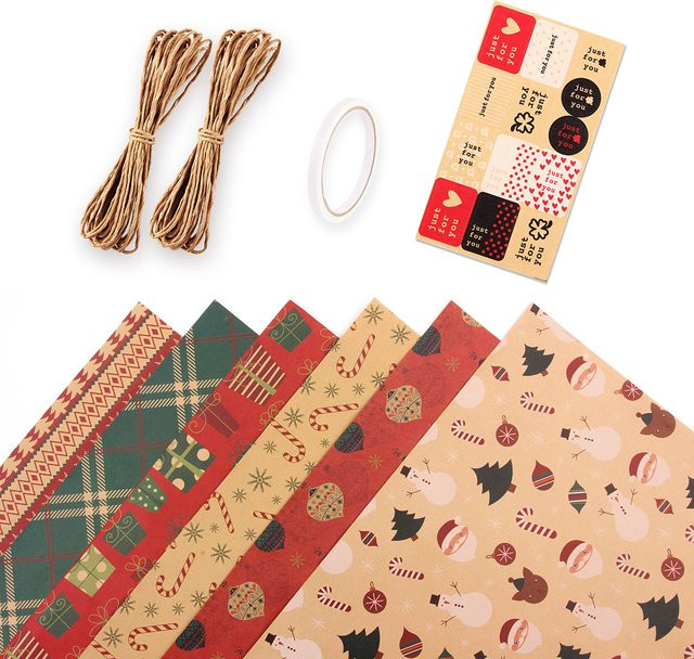 Artware Kraftpapier und Pergament Geschenkpapier in Grün, Lila und Mehrfarbig für Weihnachten, Hochzeit und Silvester - Bild 1