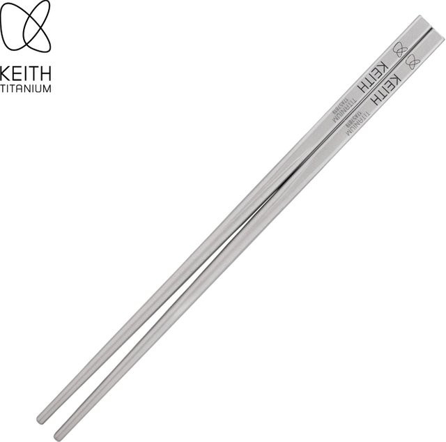 KEITH Titan-Stäbchen aus reinem Titan in Silber Matt, 23 cm Länge, antibakteriell und rutschfest - Bild 1