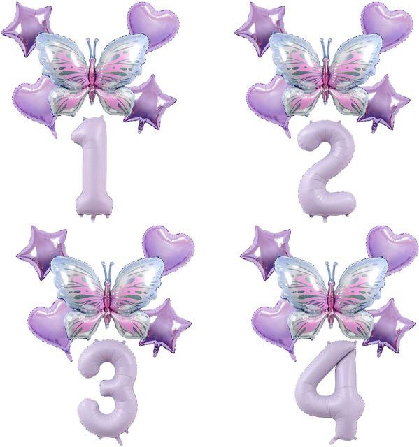 Butterfly Digital Schmetterlings-Ballonset in Multicolor für Geburtstage, Hochzeiten und Jubiläen - Bild 1