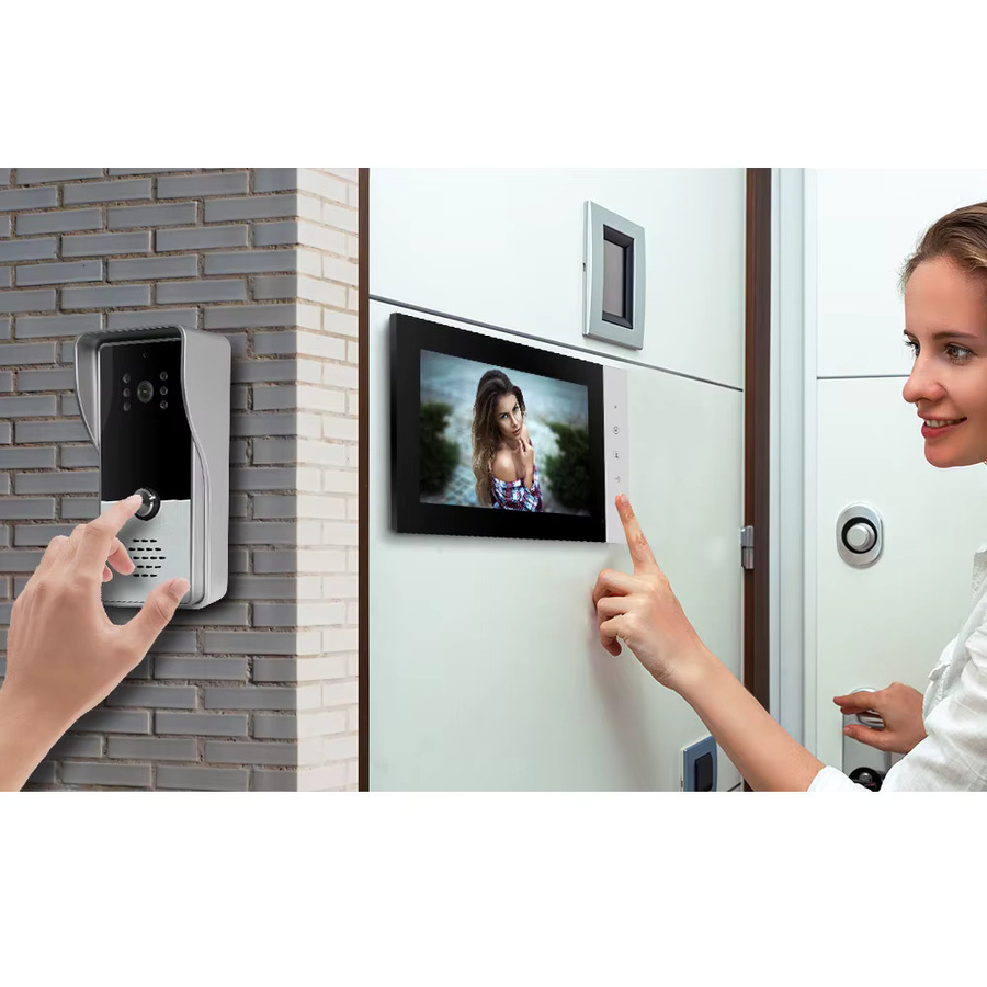 ZHHayway Video-Gegensprechanlage-Set Kabelgebundene Video-Türklingel mit Telefon in Weiß - Bild 4
