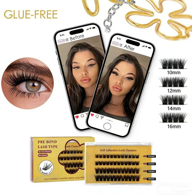 Goodobe Cluster-Wimpern, 40-80 Bündel, Volumen-Fächerwimpern, Unisex - Bild 1