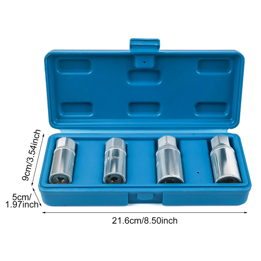 Geevorks 4-teiliges Bolzenausdreher-Set in Silber zum Entfernen gebrochener Bolzen mit 12,5 mm Vierkantantrieb - Bild 5