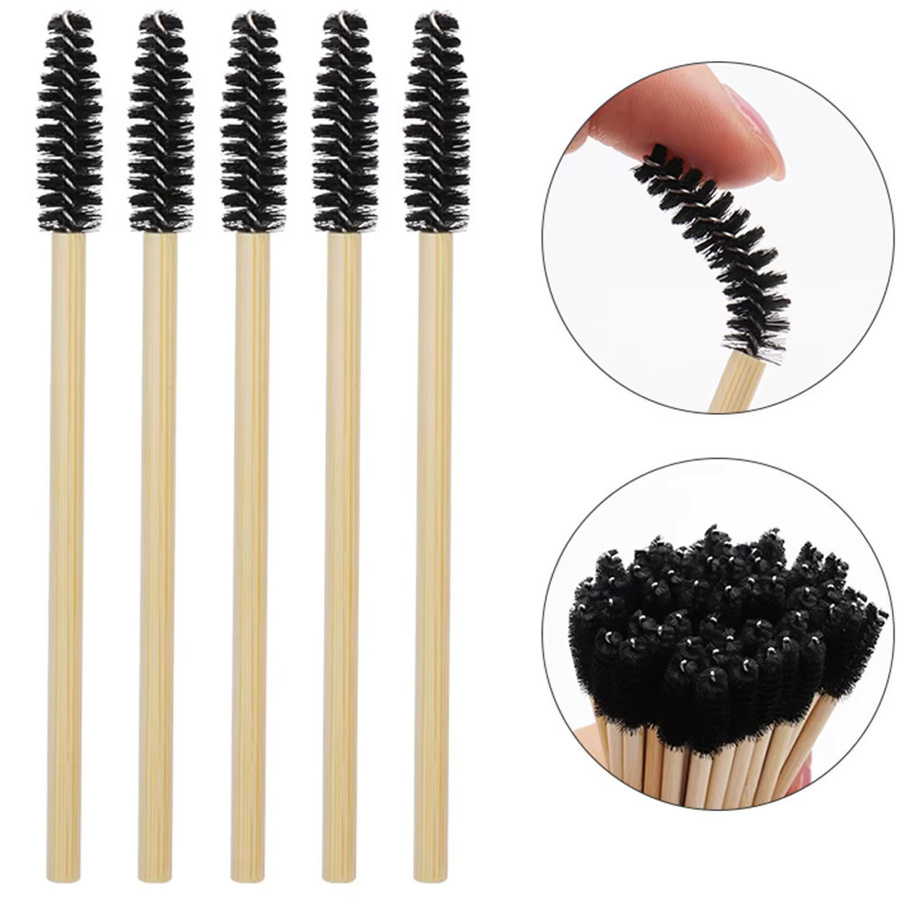 Andralyn Wimpern Pinsel Bambus Griff, 100 Stück, Weiß, Unisex - Bild 2