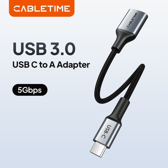 CABLETIME USB-C auf USB 3.0 Adapter mit OTG-Funktion für MacBook Pro, Smartphone und PC, 5 Gbit/s - Bild 1