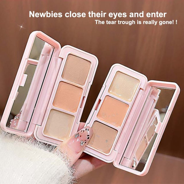 Cappuvini Concealer-Palette, 3 Farben, Kontur-Creme, Matt, Unisex - Bild 1