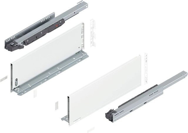 Blum Legrabox Pure Set Höhe C Tip-On Vollauszug Seidenweiß 1 Paar mit 500 mm Auszugslänge und 40 kg Tragkraft - Bild 1