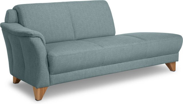 Recamiere Mondo Quadra in Blau mit Eichenholz-Gestahl, linksseitig ausgerichtet, B/T/H: 205 x 86 x 56 cm